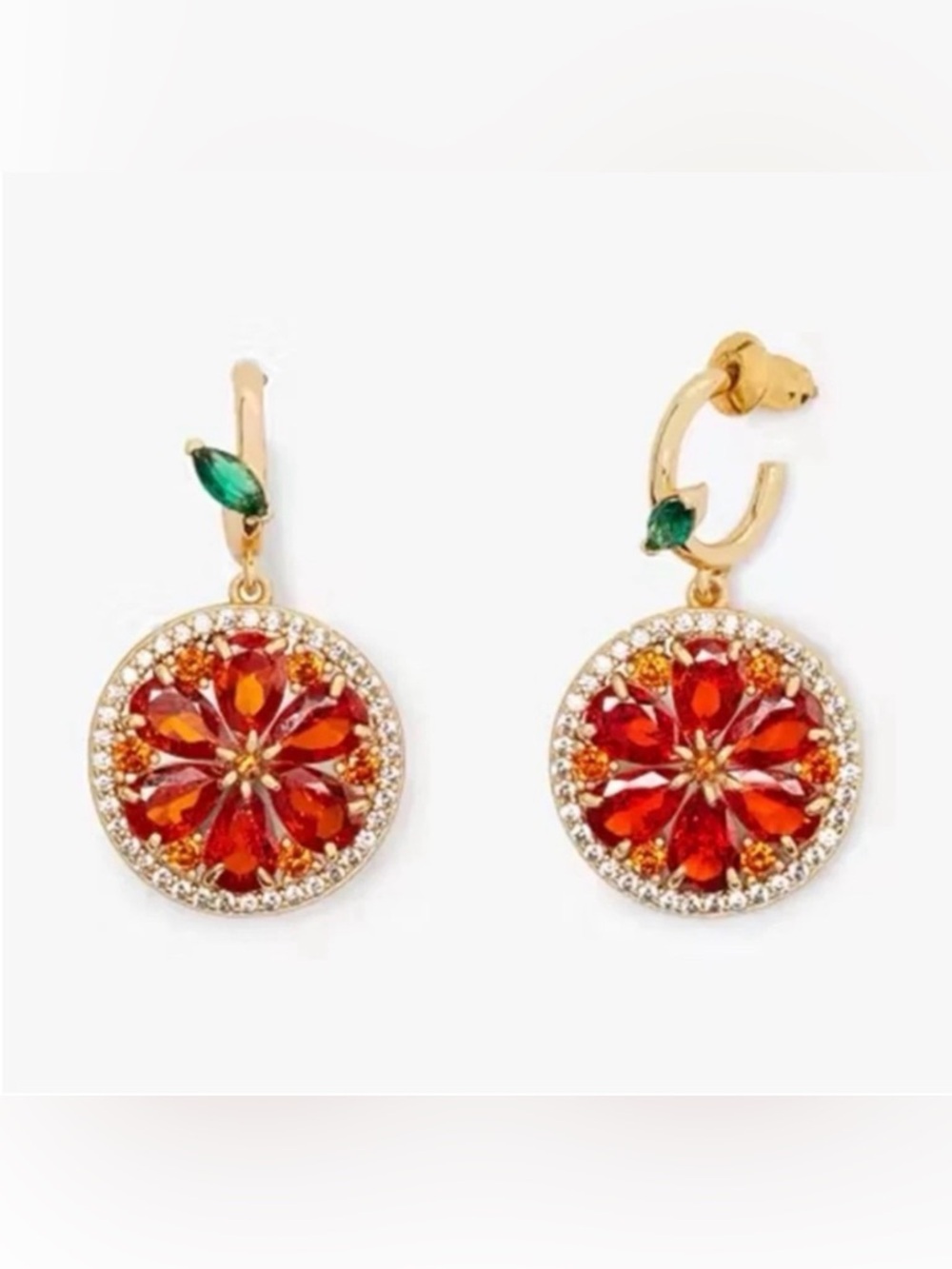 Kate Spade New Yorkโ Sweet Citrus Huggie earrings NWT